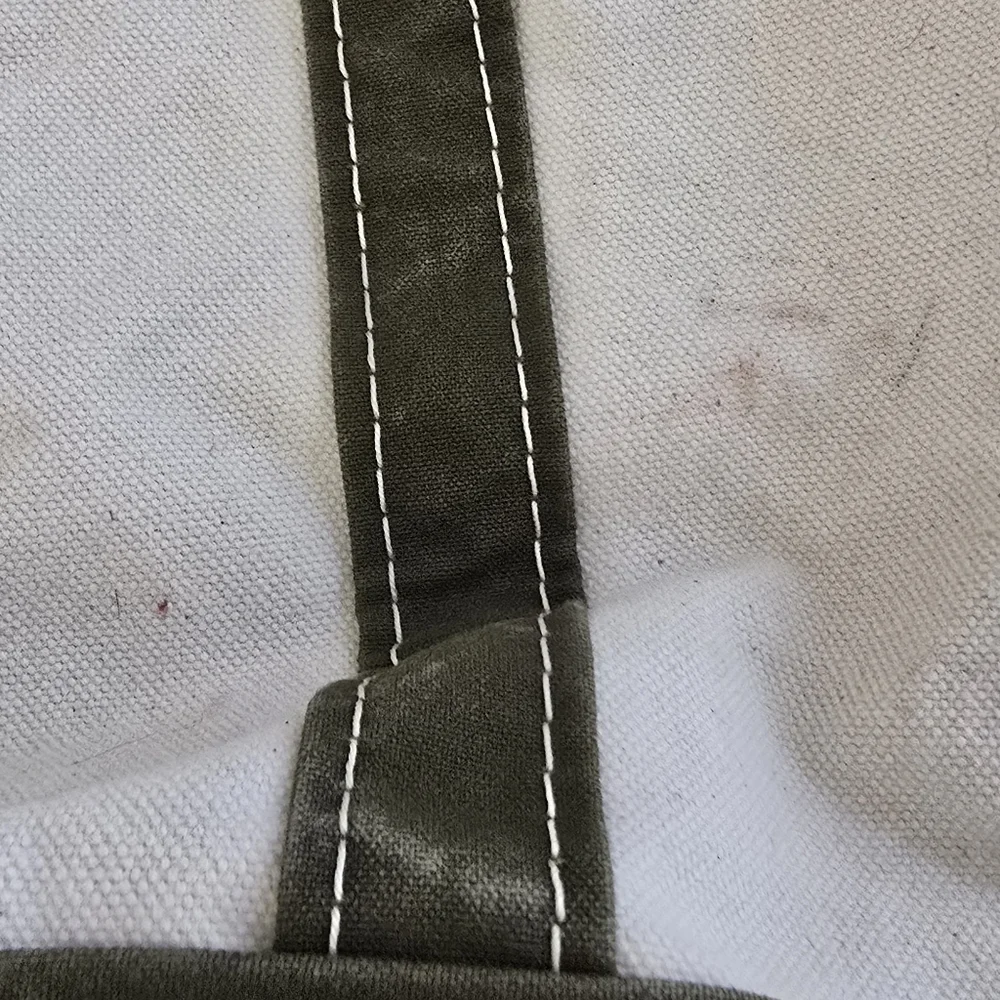 L.L. Bean Canvas Tote in Olive Green and Natural